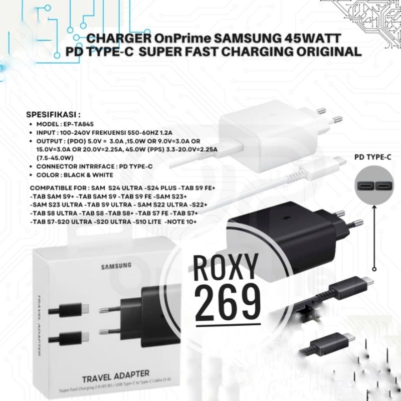 Charger Carger Samsung Tablet 45W Tab S9 Plus S9+ S9 FE Tablet S9 Ultra A9+ A9 Plus Tab S8 S8+ Plus 