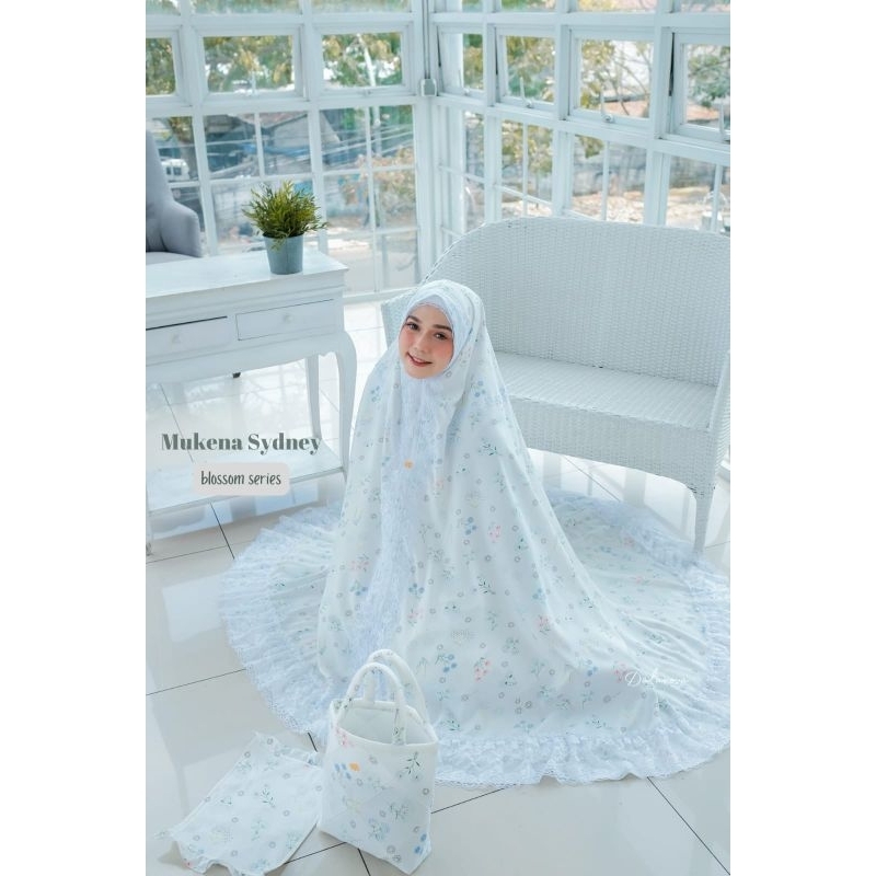 MUKENA SYDNEY BLOSSOM SERIES BAHAN SYARMILA MUKENA CANTIK MEWAH ELEGAN DALANOVA
