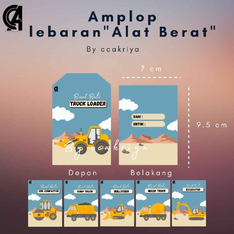 

Amplop Lebaran Edukatif Tema Alat Berat | Isi 12pcs | Amplop Lebaran bisa custom tambah nama