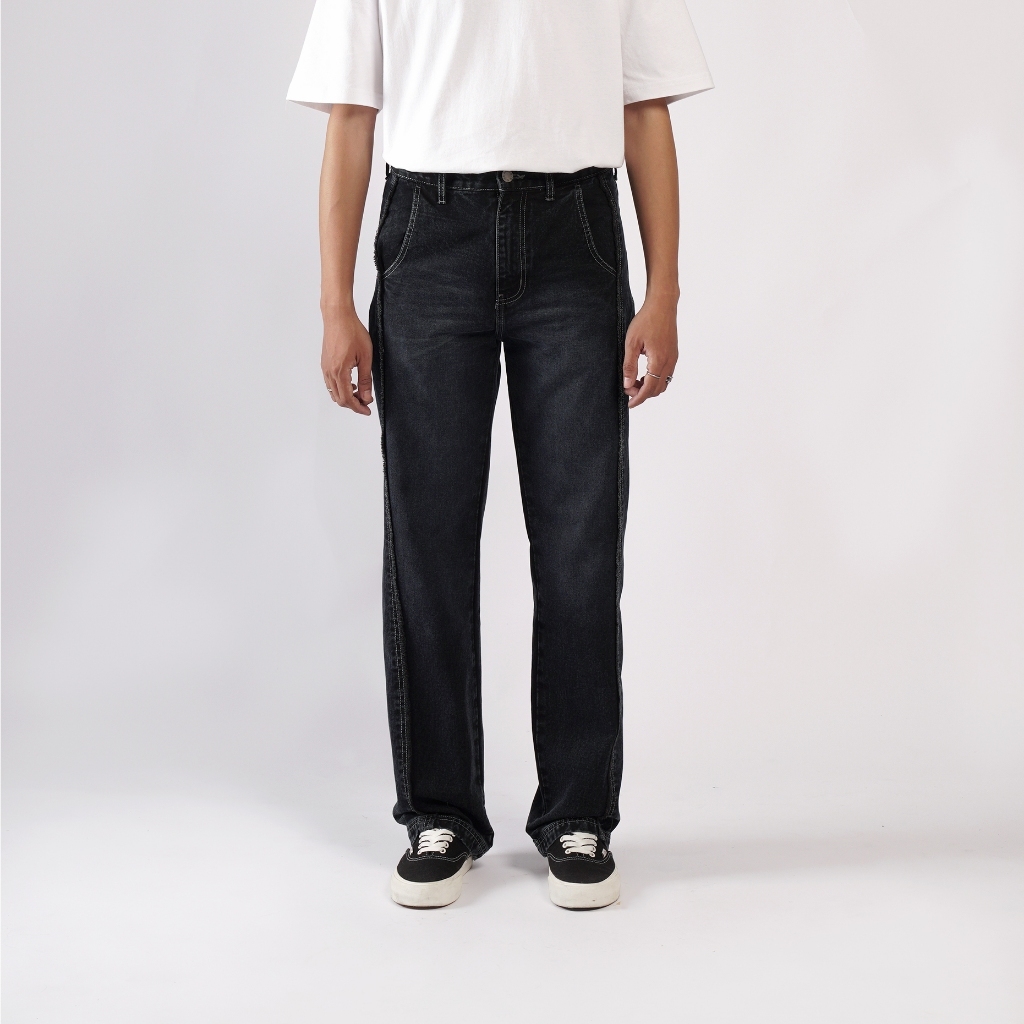 LONG PANT - AMIGOS de NIMES SUGGA DARK NOIR REGULAR DENIM