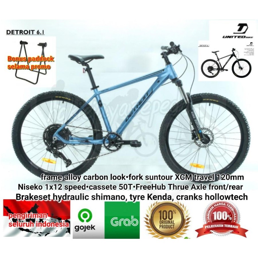 Sepeda Gunung 27,5 UNITED DETROIT 6.1 1X12SPEED Brake hydraulic Crank Hollowtech