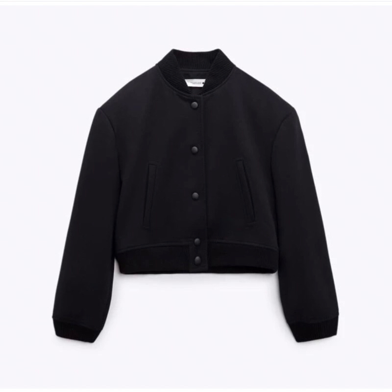Zara Bomber Black Preloved