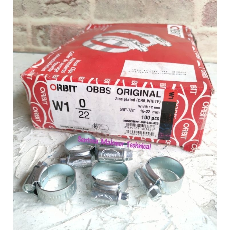 ORBIT 5/8" - 7/8" Kleman Klem Selang Hose Clamp Steel 16 - 22 MM