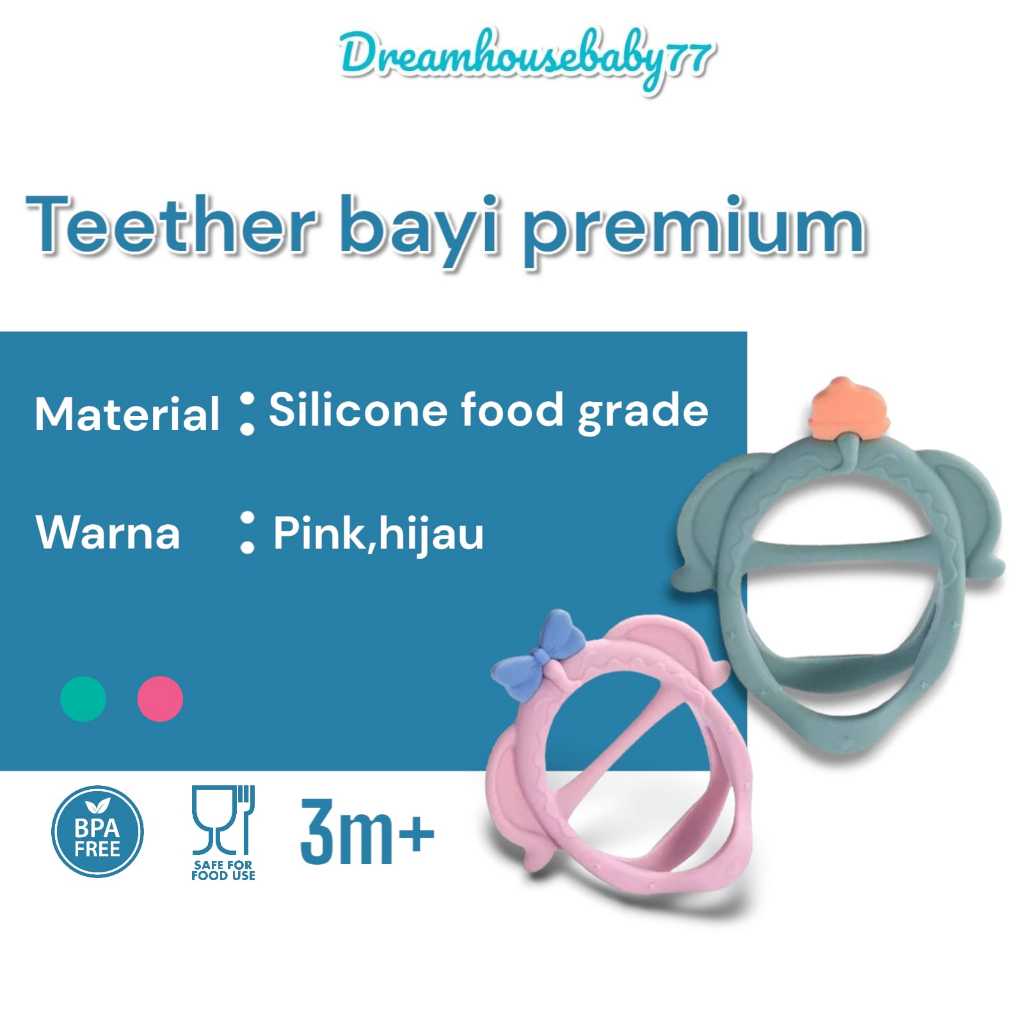 Yoppo Baby- Teether Bayi Premium silikon BPA FREE/ Gigitan Bayi / Mainan Bayi