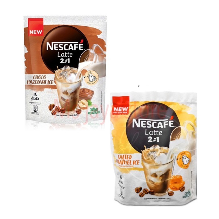 NESCAFE LATTE 2IN1 SALTED CARAMEL ICE & CHOCO HAZELNUT ICE 15 SASET