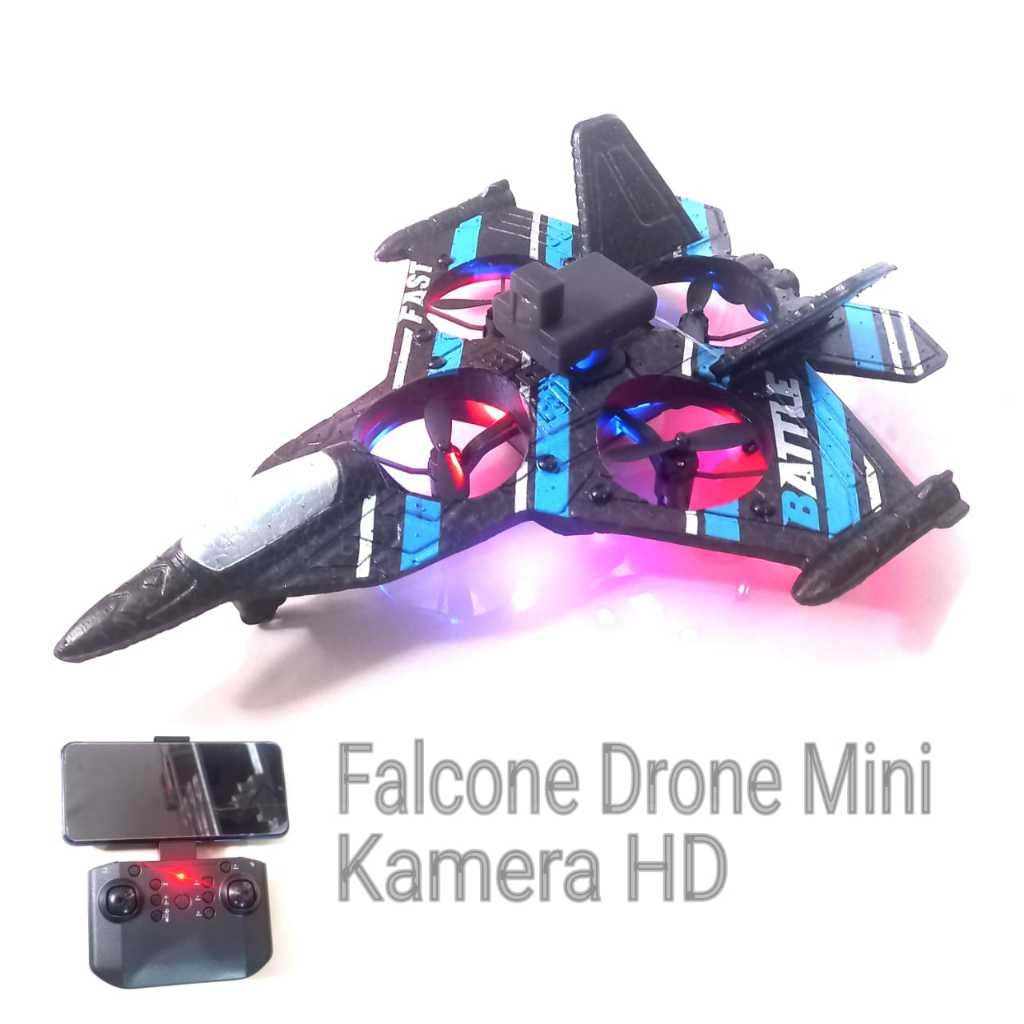 RC Pesawat Falcon VTOL Drone MINI Stick Sensor Tuas Control Kamera HD