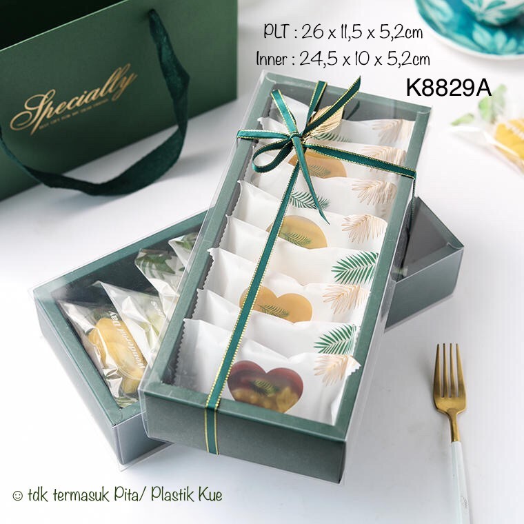

(5pcs) Kotak Nastar + TAS K8829 Dus Hijau Mika Lebaran, Box Natal | K88