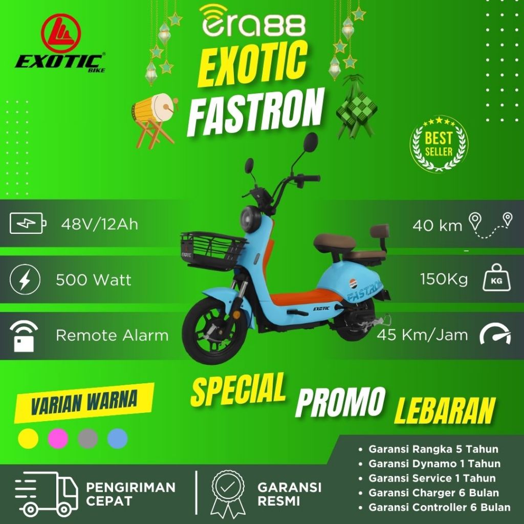 Sepeda Listrik EXOTIC Fastron 48V/14Ah Garansi Resmi