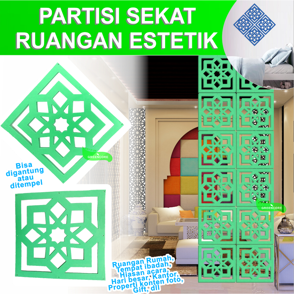 Hiasan ramadhan dekorasi sekat ruangan partisi minimalis penyekat konten idul fitri lebaran dekor di