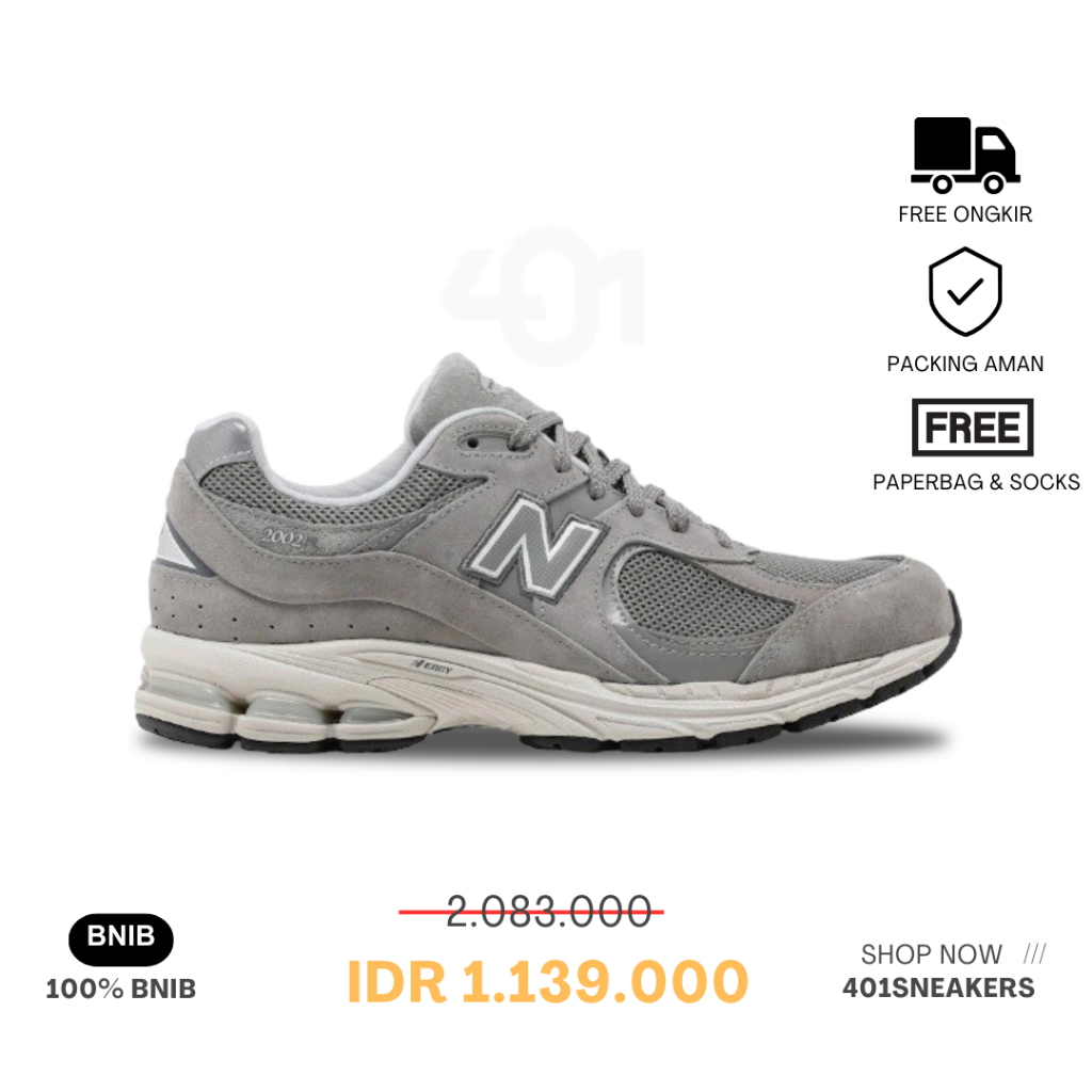 Sepatu NB 2002R Grey Marblehead Authentic 100% BNIB