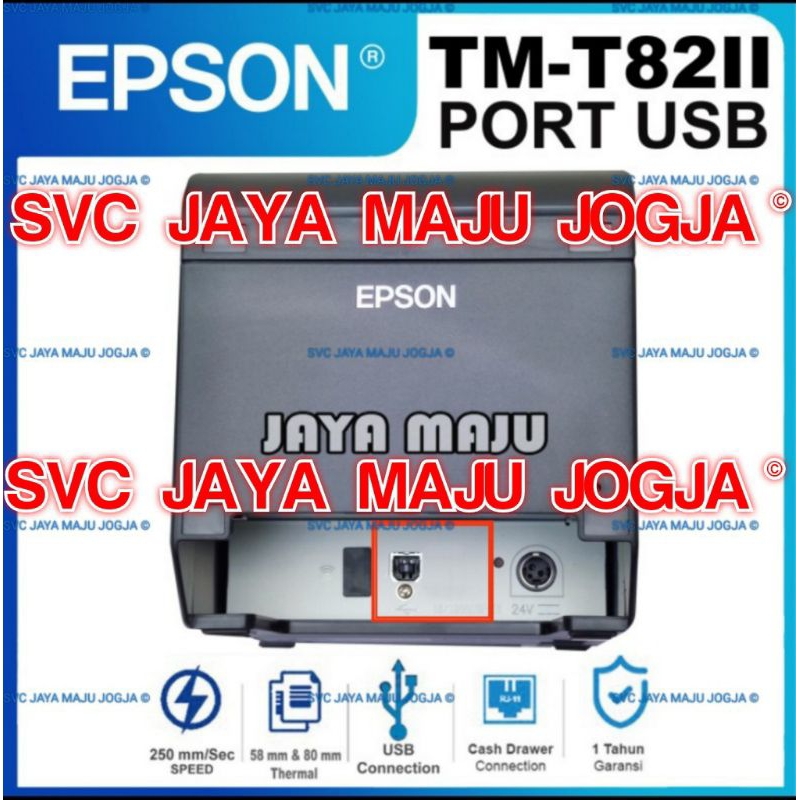 EPSON TM T82 II - (522)  USB - SPEED  250 MM/S - ADAPTOR EXTERNAL  ||  PRINTER KASIR THERMAL - LINE 