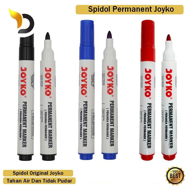 

Spidol Permanent Joyko Warna Spidol Maker Joyko Original Murah Round Tip Quick Dry