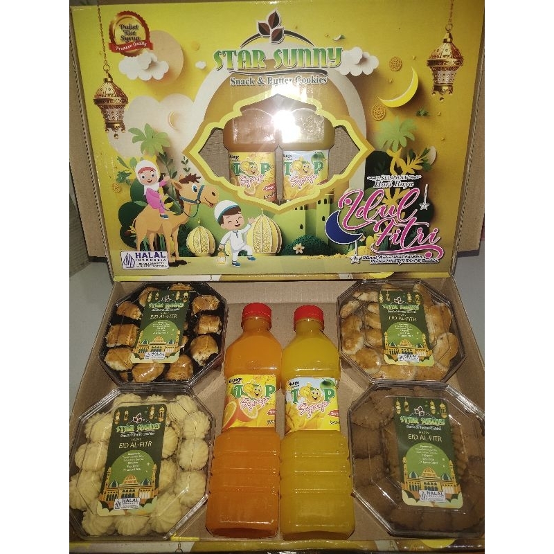 

star sunny dan putra matahari paket kue lebaran dan syrup lebaran