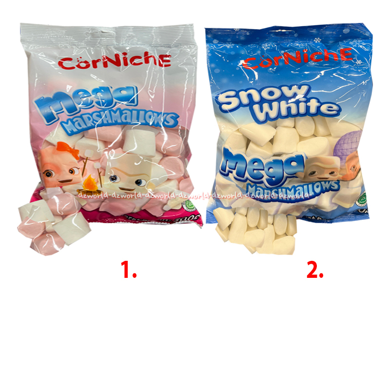 

Corniche 300gr Mega Marshmallows Snow White Halal Cornice Permen Manisan Kenyal Busa Ukuran Jumbo Besar Putih Pink Hallal