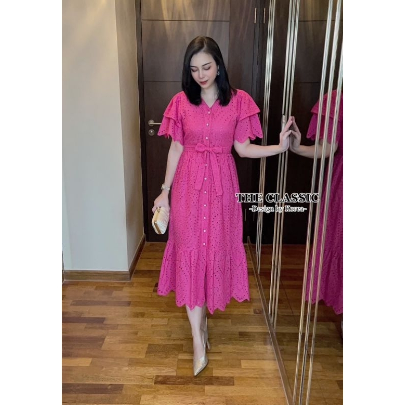 dress classic bangkok pink fusia