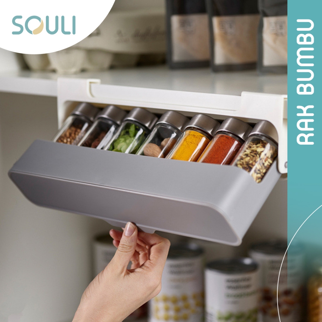 Souli - Rak Bumbu Dapur gantung GRATIS 6 Botol / Rak bumbu botol
