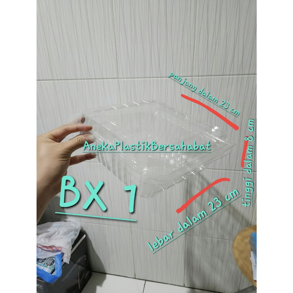 ( 50 pcs ) kotak mika BX 1 / M 9 ( tebal ) makan , kurma , bolu , roti , kue , ikan jumbo BX 1