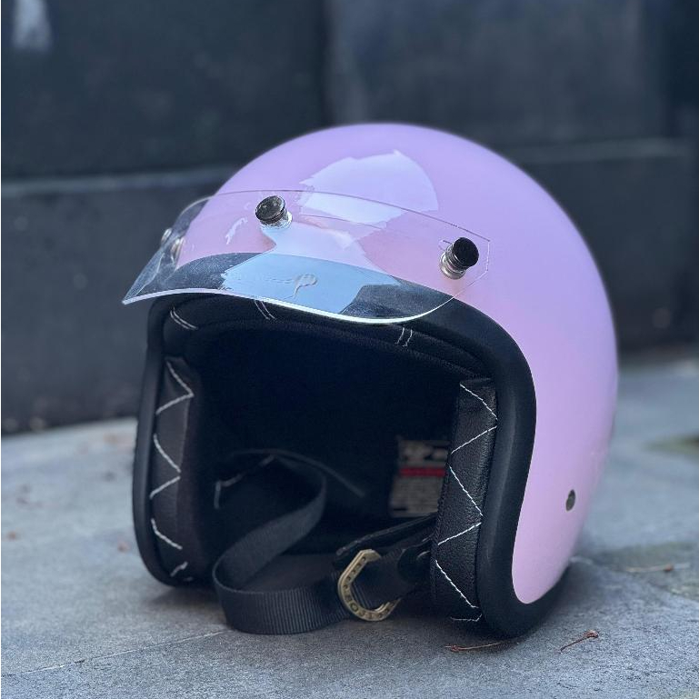 Helm Bogo Classic Original Half face Pink Muda - Helm Motor, Helm Pria, Helm Wanita, Helm Vespa
