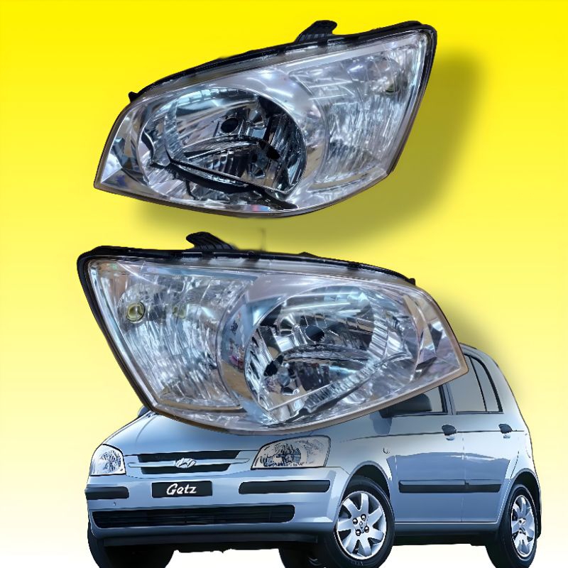LAMPU DEPAN HYUNDAI GETZ 2005 2004 2003 2006 BESAR UTAMA KRISTAL SET headlamp head lamp