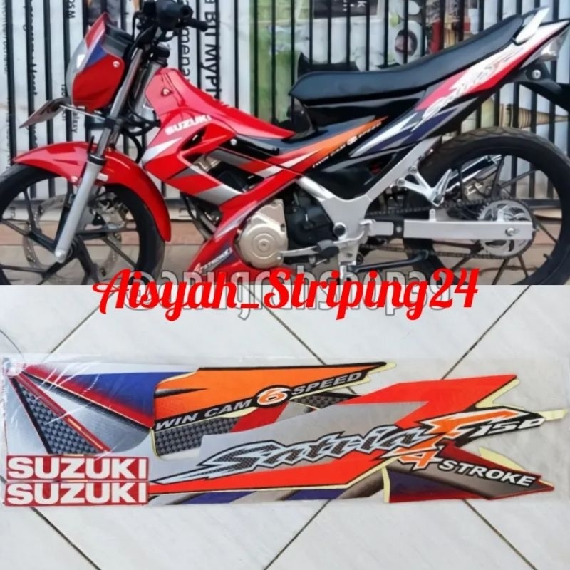 Stiker sticker striping satria Fu Thailand merah hitam CBU engkel 2006