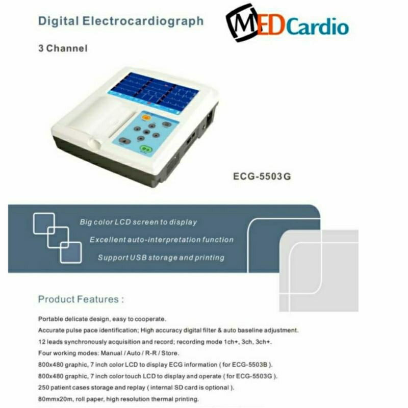 ECG 3 CHANNEL-ECG 5530G MED CARDIO/ DIGITAL ELECTROCARDIOGRAPH