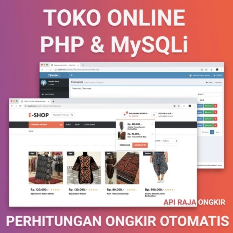 aplikasi web toko online PHP MYSQLi perhitungan ongkir otomatis