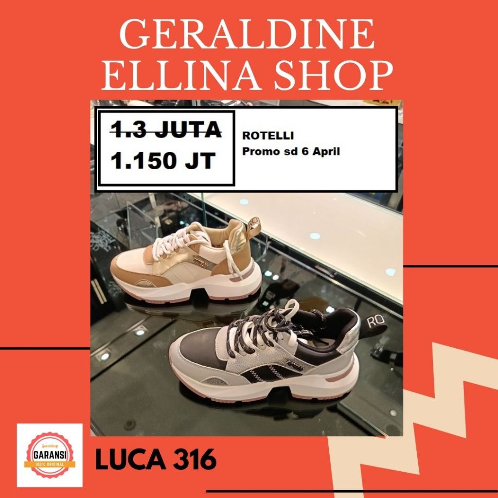 Sepatu sneakers ROTELLI wanita sale original 100% seri LUCA 316