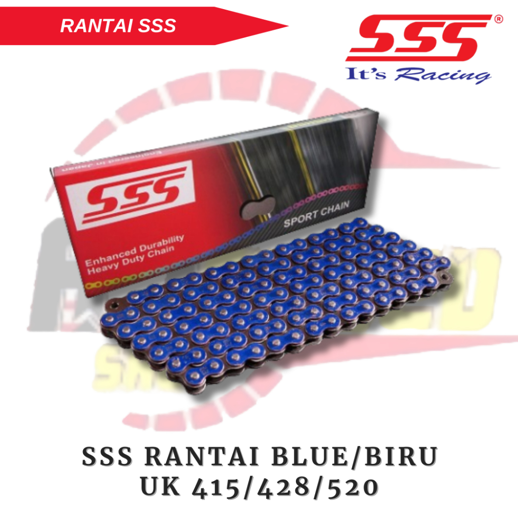 SSS Racing Rantai Rante HSB Biru Blue Ukuran 415 428 520 110L 120L 130L 140L Original SSS Racing 100