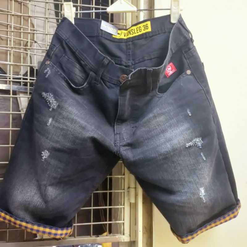 VLG36 Jeans - Celana Pendek Distro Pria VANSLEG36 Original Stick Balik Best Seller