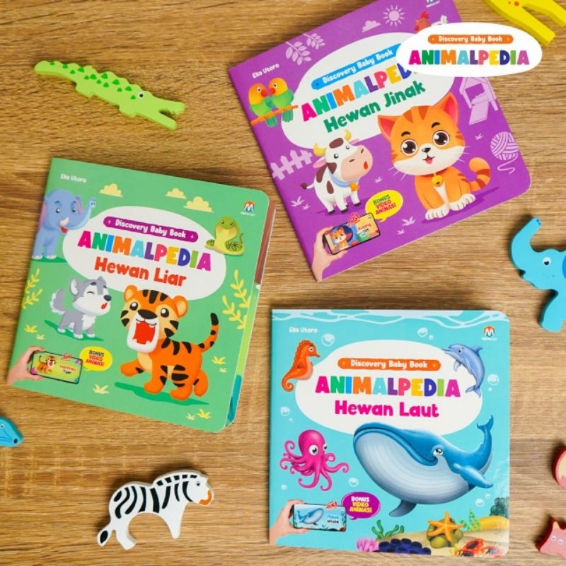isi 3 buku - DISCOVERY BABY BOOK ANIMALPEDIA / board book anak bayi balita / book set / box set