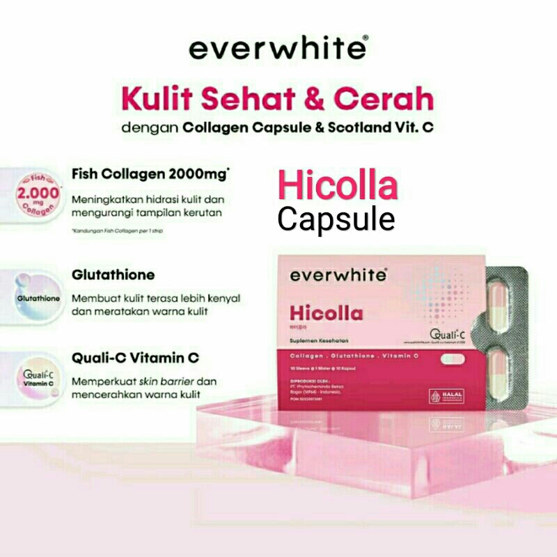 Everwhite Hicolla Capsule Collagen Glutathione Vitamin C