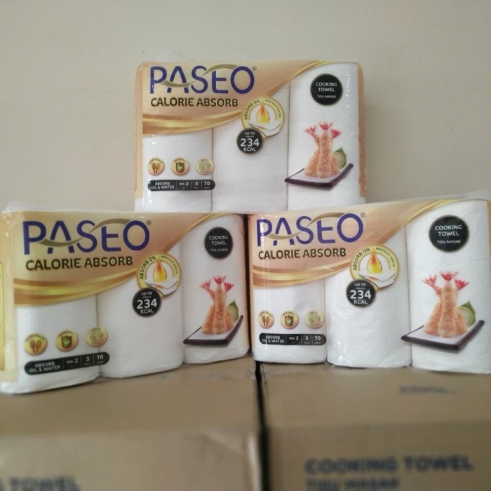 1 Dus Tissue Paseo Calorie Absorb 3 Roll 70 sheets / Kitchen towel Murah meriah 1 ctn 1 karton