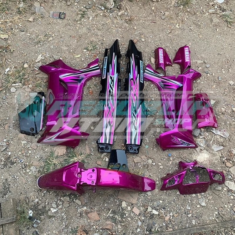 cover body fizr f1zr hitam ungu violet striping custom full set halus yamaha fizr f1zr hitam ungu vi