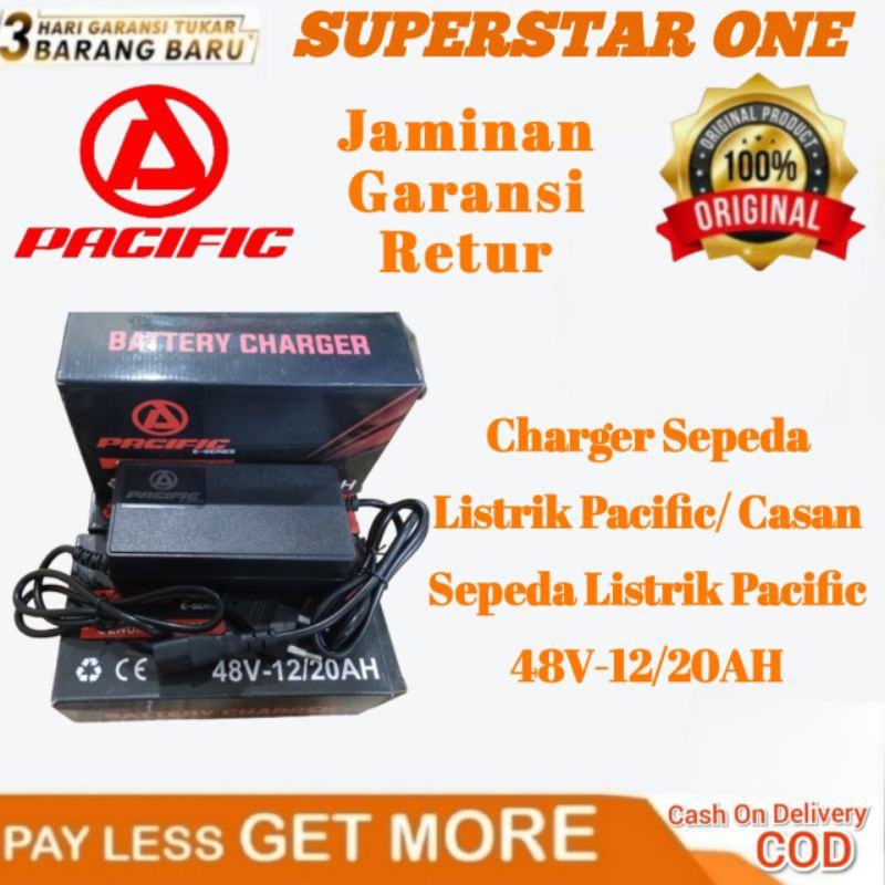 Charger Sepeda Listrik Pacific/Casan Sepeda Listrik Pacific 48V-12/20AH