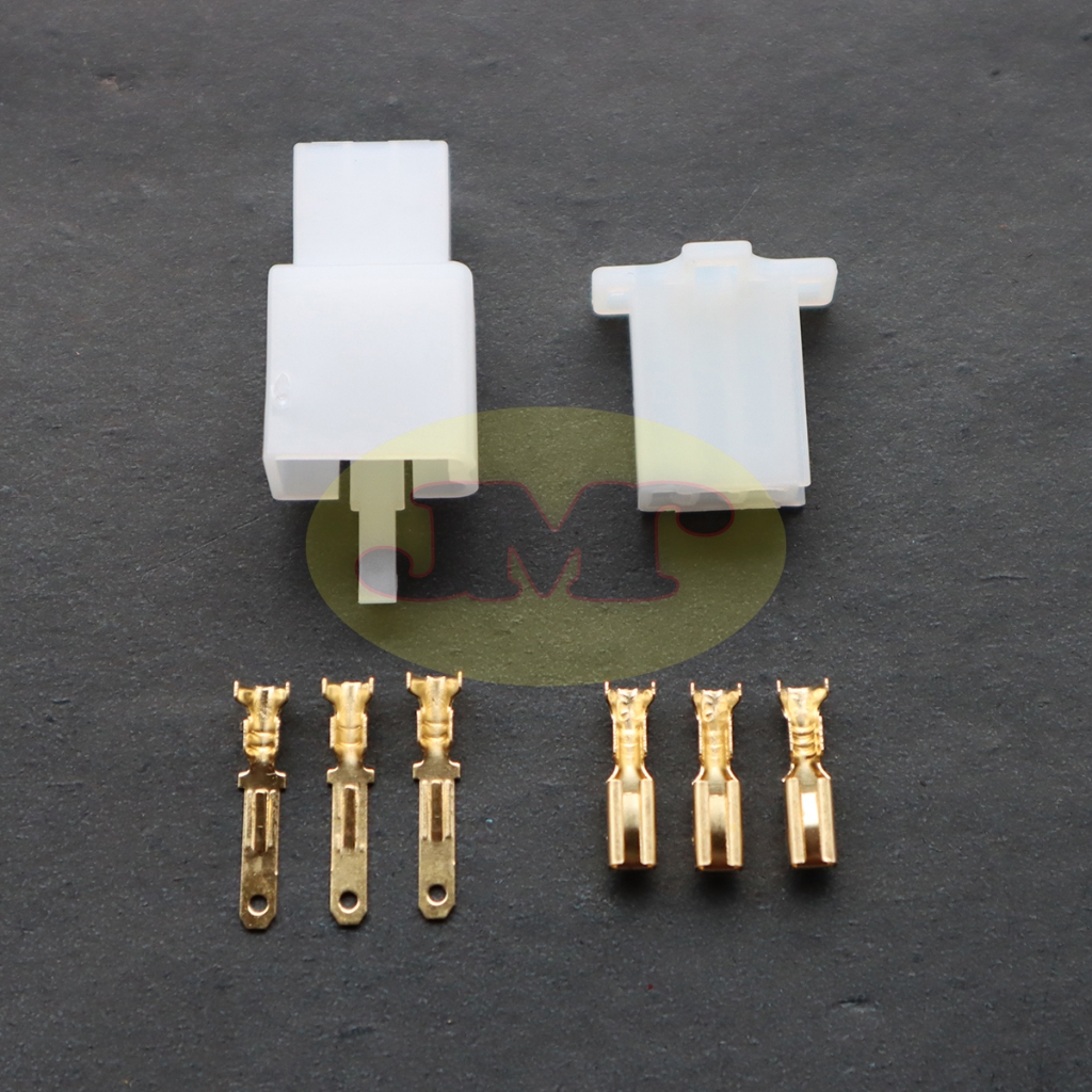 Soket + Skun Motor Mobil 3 PIN Mini - Soket sambungan Kabel Male Female