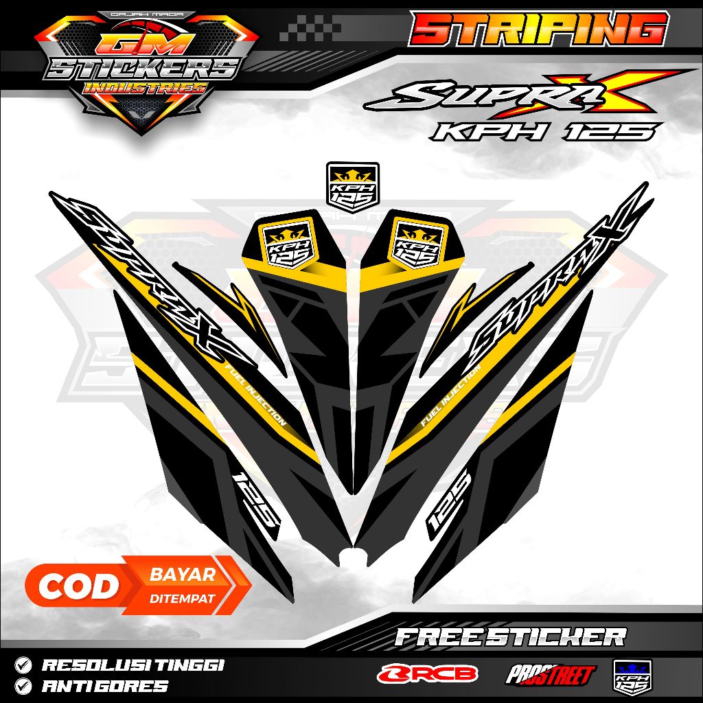 STRIPING STIKER LIS VARIASI HONDA SUPRA X KPH 125 2008 - 2012 FI