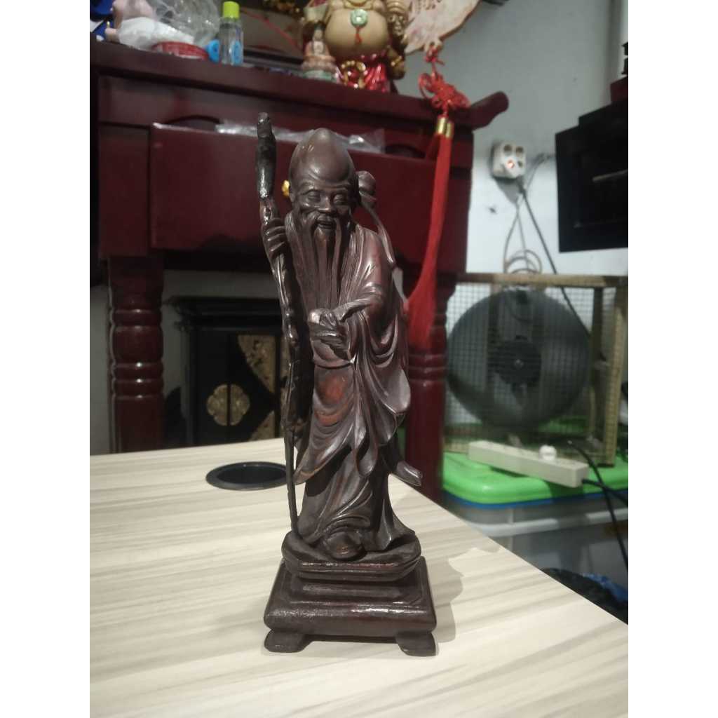 Patung Dewa Bumi Kayu Kuno Jadul Antik