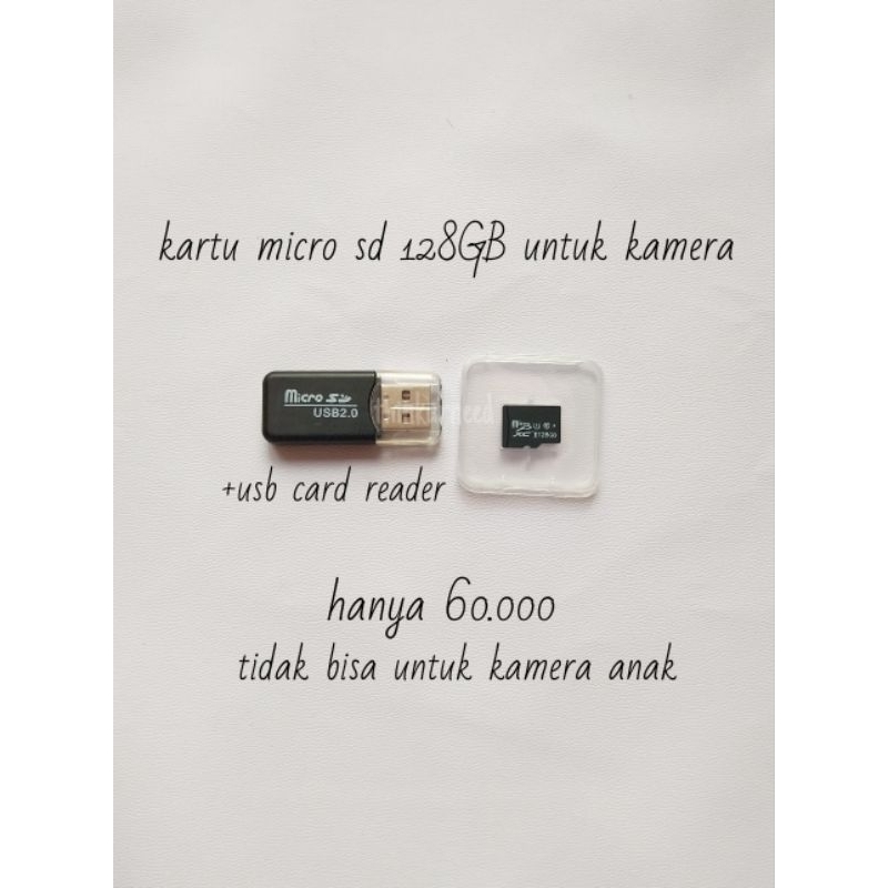 kartu memori micro sd 128 gb untuk kamera laptop hp card reader kartu pembaca