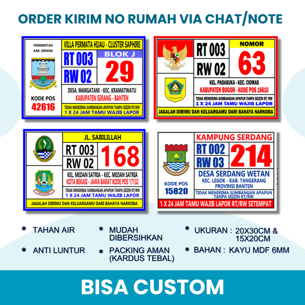 GEUNGGEU - PLAT NOMOR RUMAH MINIALIS HIASAN DINIDNG BLOK NOMER RUMAH TEMPEL