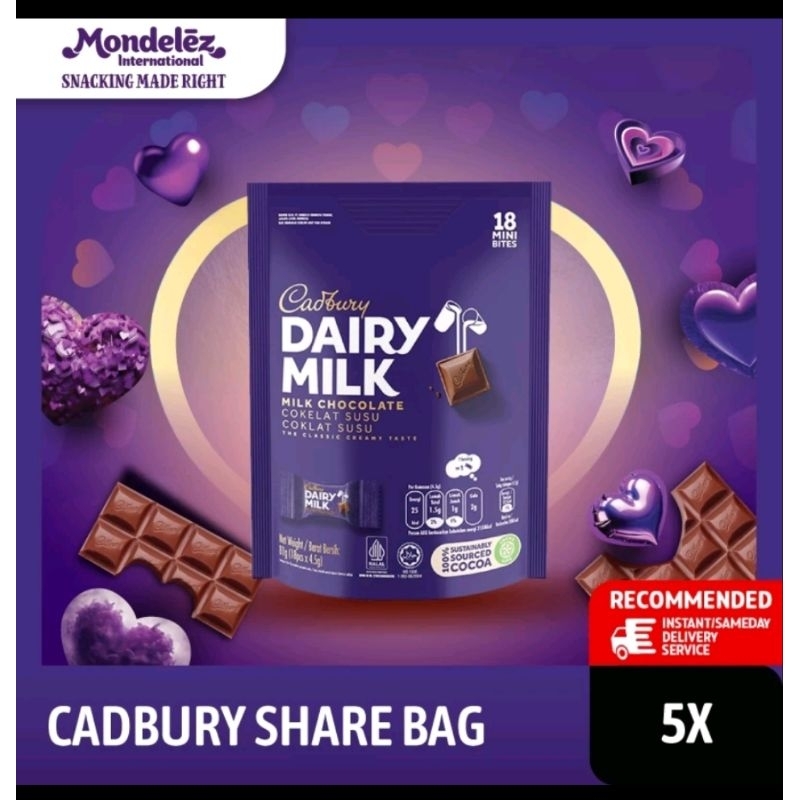 

cokelat Cadbury Sharebag 18x5 pack