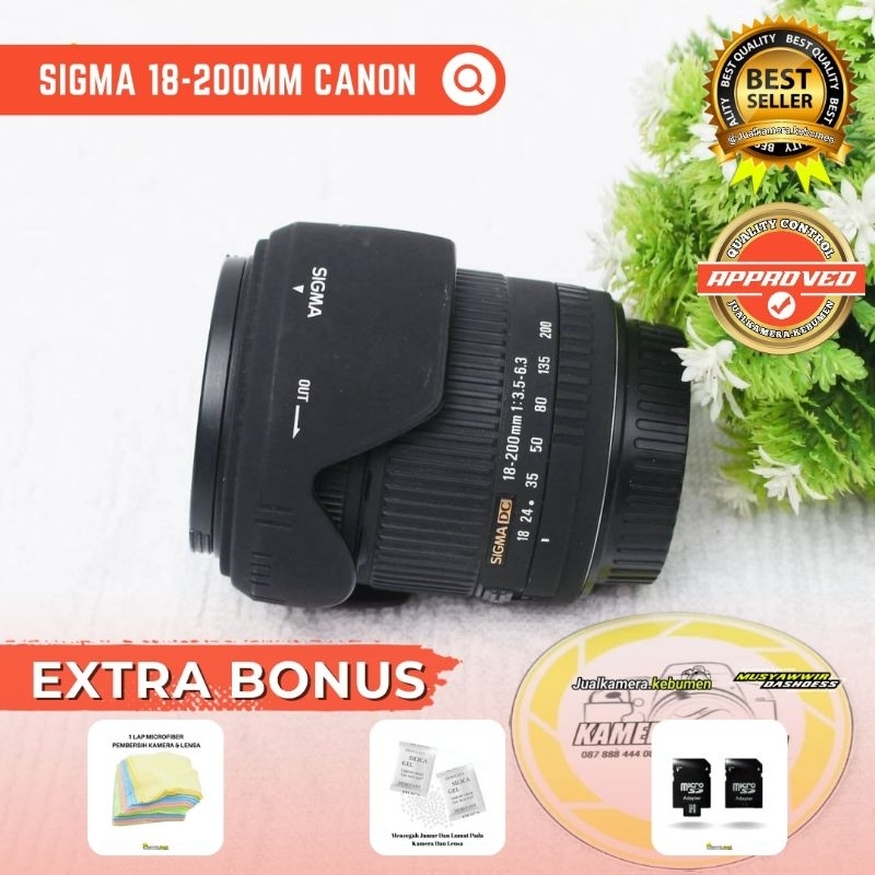 SIGMA DC Lensa 18 - 200mm Optical stabilizer For Canon No Jamur