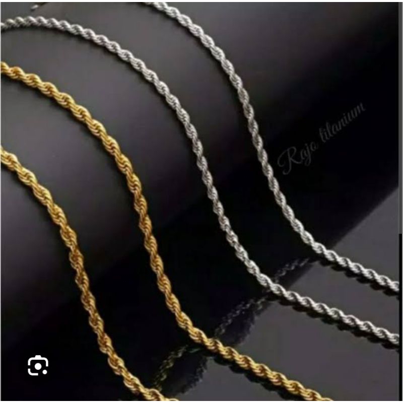 Kalung Pria Kalung Rantai / Kalung Titanium model Tambang