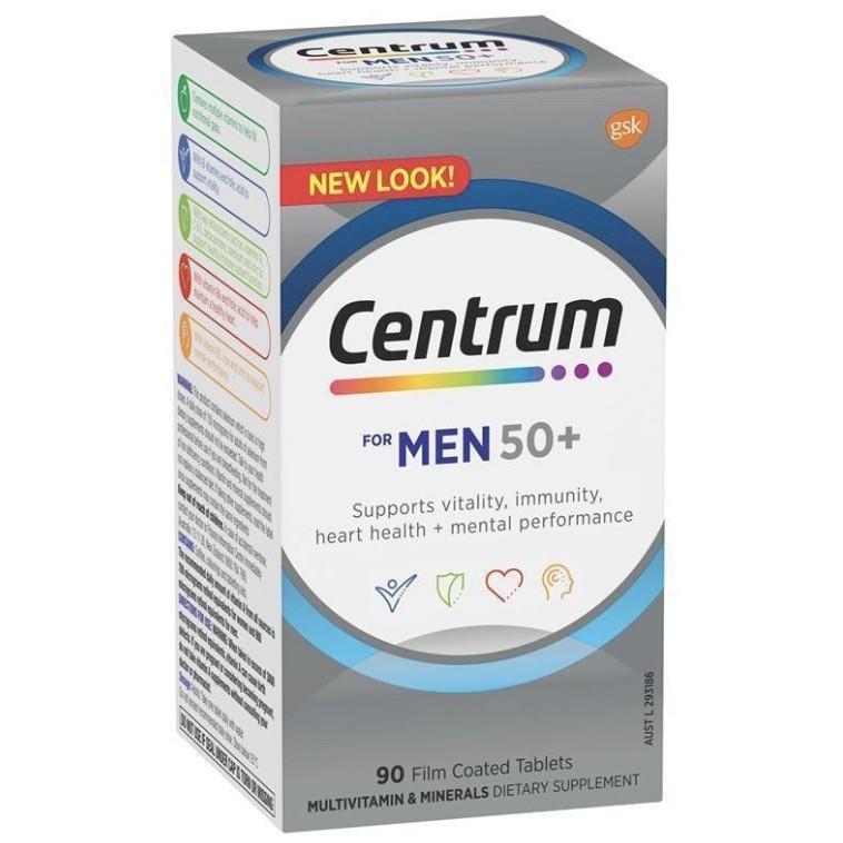 Centrum For Men 50 Plus Adult 90 Tab Multivitamin Minerals Pria Multi Vitamin Mineral Adults Man