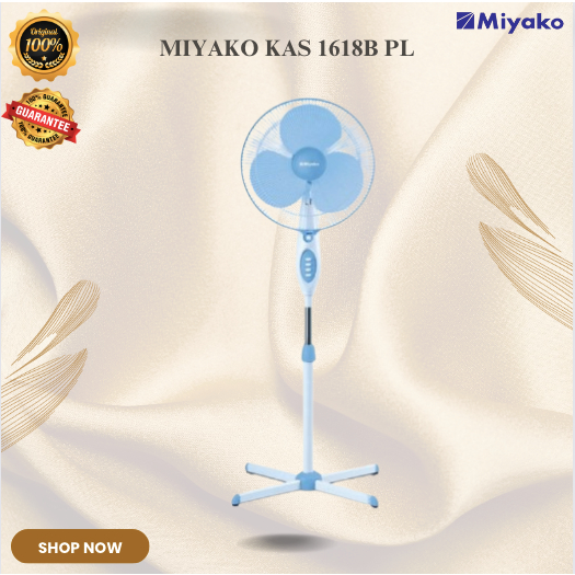 MIYAKO KIPAS ANGIN KAS 1618B PL STAND FAN/KAS1618/KAS-1618 B PL/KAS 1618 /ORIGINAL MIYAKO BERGARANSI