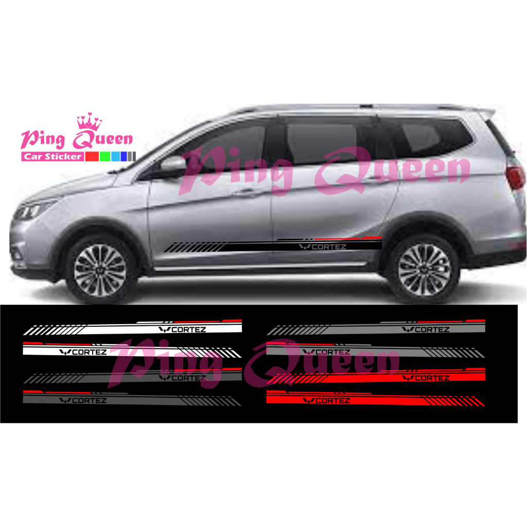 Sticker stiker mobil Cortez striping sticker list mobil Wuling Cortez