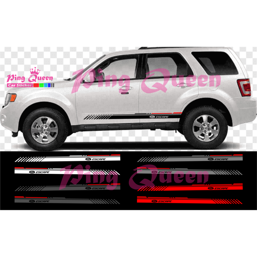 Sticker stiker mobil Escape striping sticker list mobil Ford Escape