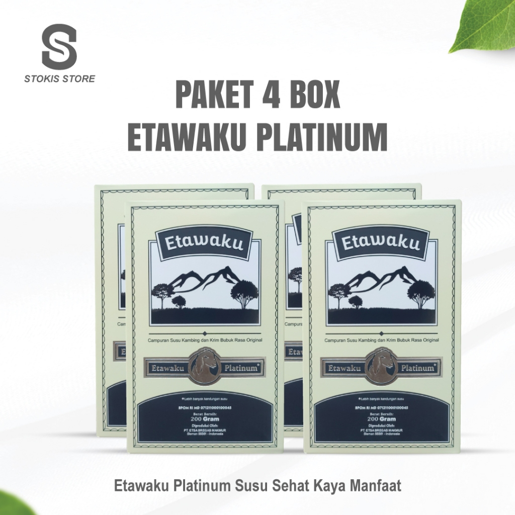 

Paket 4 Box Etawaku Platinum Susu Kambing Etawa Bubuk dan Krimer Nabati Original HALAL BPOM 200g