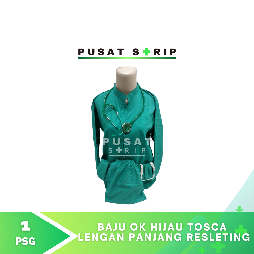 Baju OK Hijau Tosca Lengan Panjang Baju Rest Celana Karet