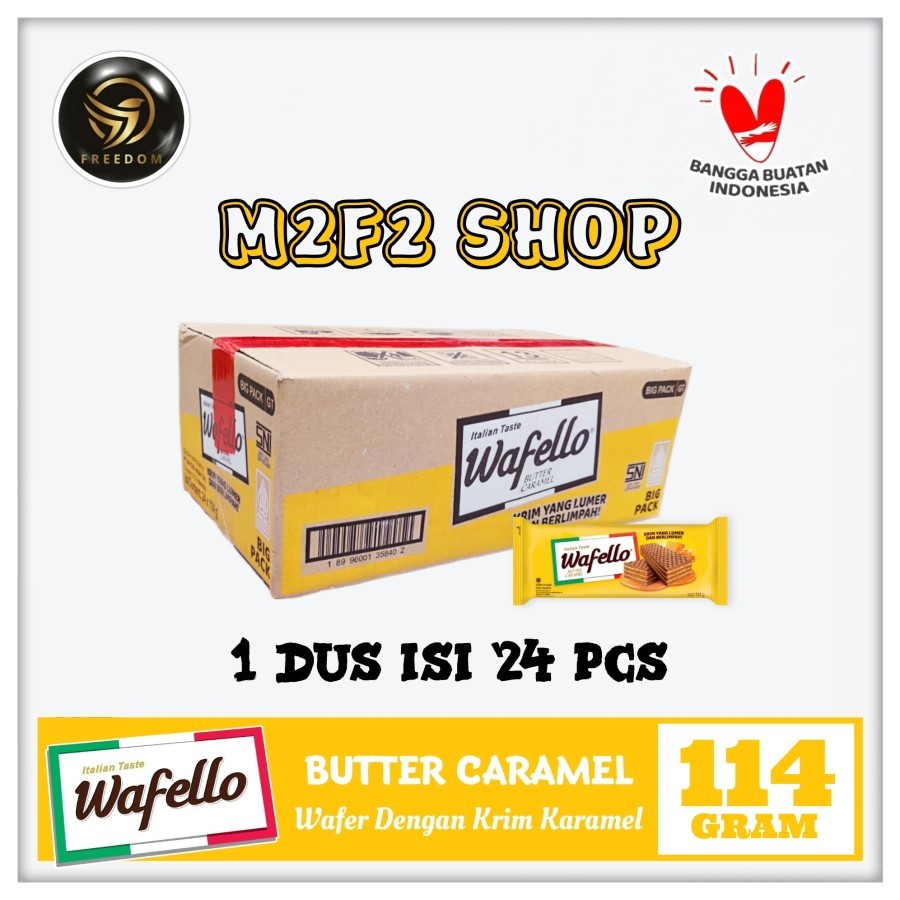 

Roma Wafer Wafello Butter Caramel | Krim Karamel - 114 gr (Kemasan Karton)