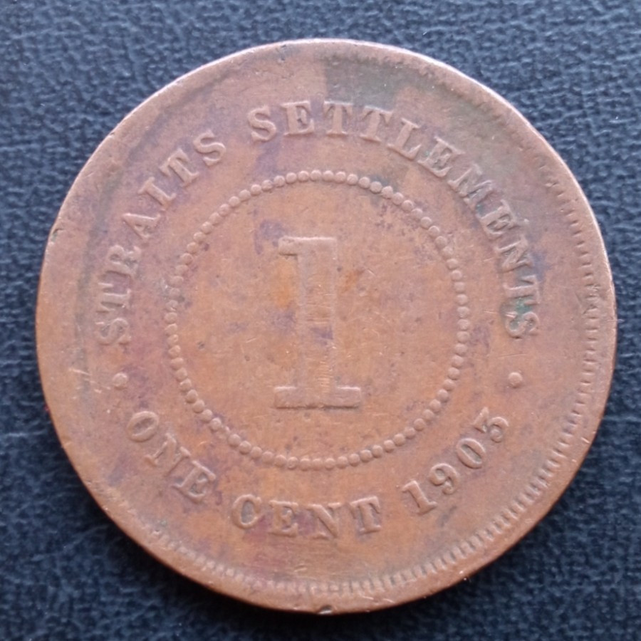 Koin Kuno Straits Settlements 1 Cent tahun 1903 King Edward VII Langka